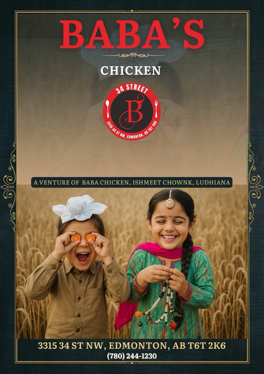 Fresh tandoor-grilled North Indian dishes at Baba Chicken in Edmonton